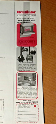 1966 print ad - Uni-bilt home Fireplaces Vega Industries Syracuse NY advertising