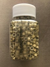 1000 PCS COPPER SILICONE LINED MICRO RINGS FOR I TIP EXTENSIONS COLOR: BLONDE
