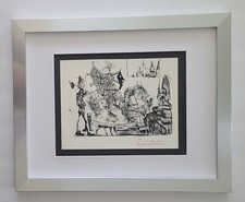 PABLO PICASSO + 1955 SIGNED SUPERB PRINT MATTED AND FRAMED + RETAIL $595