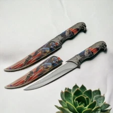 NEW Fixed-Blade Knife Rite Edge USA American Flag Bald Eagle Dagger