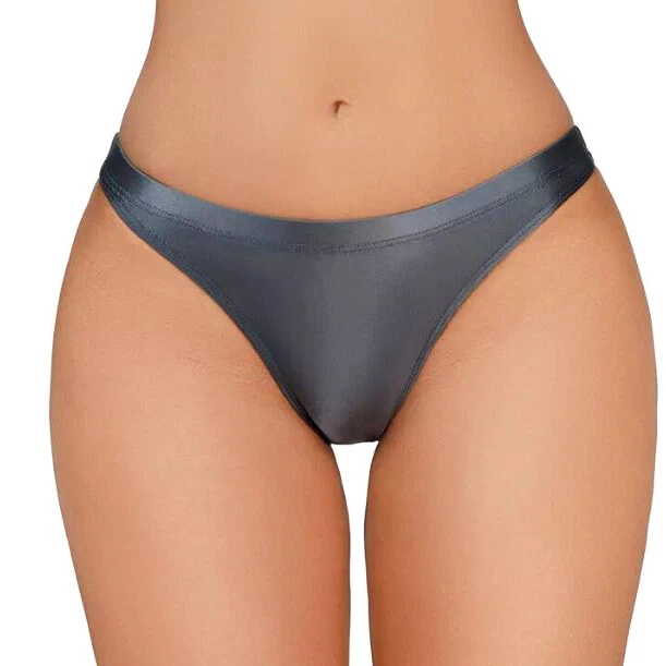 4 PIEZAS/LOTE Sexy Mujeres Sedoso Satén Bragas Ropa Interior Cintura Baja Tanga Calzoncillos Lencería Foto 2 de 4