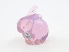 Fenton "Chubby Bunny" Rabbit Figurine Pink Iridized Glass with Original Sticker