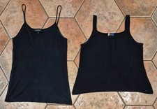 DISTRICT AND TOPSHOP BLACK COTTON VEST TOPS - 12