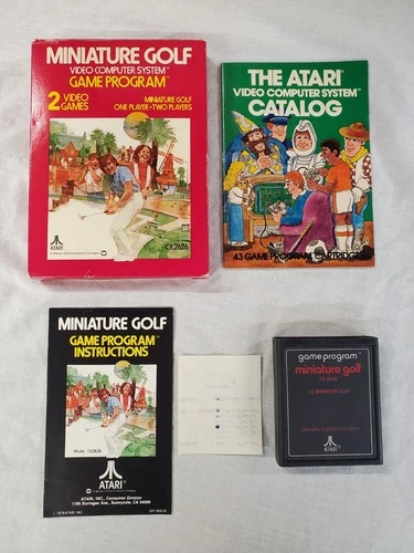 Miniature Golf Atari 2600 Complete In box CIB W/Sales Receipt  Tested (D035)