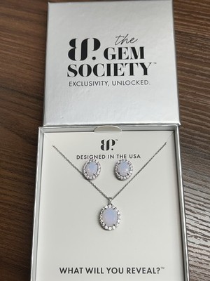 bomb Party The 2424 Set Main Stone Moonstone Gold Plating Necklace With Earrings