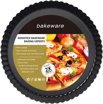 9 Inch Black Classic round Tart Pan with Removable Bottom   Nonstick & Versatile