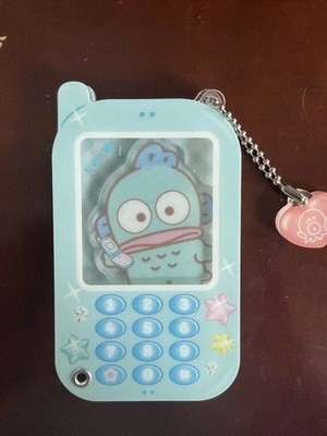 Sanrio Hangyodon photo holder keychain Japan Blue Pink Charm
