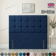 Plush Velvet Floor standing Headboard 54 inches high Upholstered Cube Chester