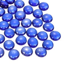 Glass Beads,20pcs Flat Glass Gemstone Deep Blue 0.22lbs Glass Marbles
