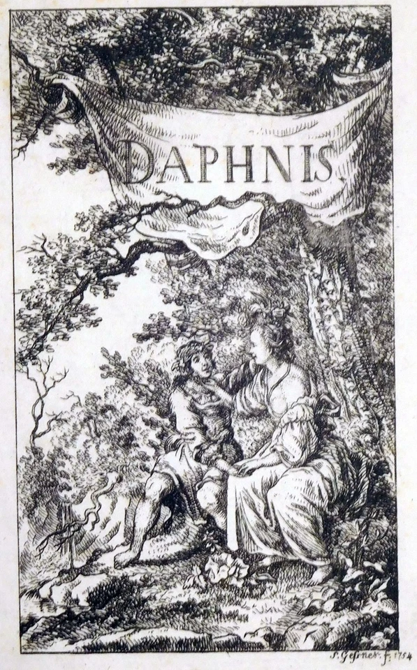 Radierung, Daphnis, Salomon Gessner, 1754, Leemann-Van Elck 502 - Bild 3 von 3