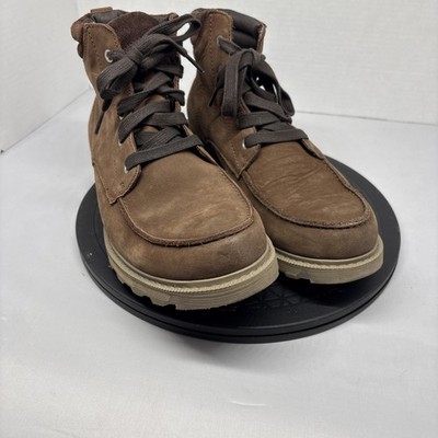 Sorel Men s Leather Sorel Boots Size 9.5 Brown Moc Toe NM3851 Rugged Sole