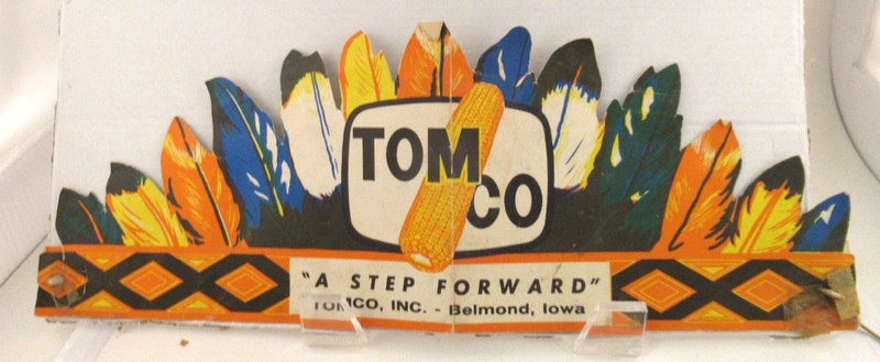 vintage TOMCO cardboard Indian advertisement in shape of wearable headdress