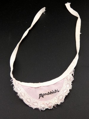 Vintage Monchichi Girl Sekiguchi Monchhichi Pink Bib