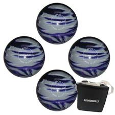 EPCO Candlepin 4 balls- Marbleized - Purple, Grey & White (with engraving)