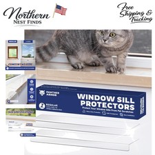 Anti-Scratch Window Sill Protector for Pets - 2 Panels, Clear  Easy To Install