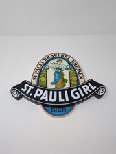Vtg ST PAULI GIRL BRAUEREI BREMEN BIER BEER SIGN Back Bar Advertising Plastic