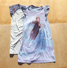 Size Medium 8 Girls Pajamas Set Frozen 2 Pcs Gowns/PJ Blue/Off-White