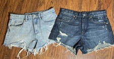 BLANK NYC Women's The Barrow Vintage High Rise Denim Distressed Short Lot Sz 27