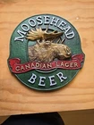 Vintage MOOSEHEAD Canadian Lager BEER 14" x 13" Hard Plastic 3D Bar Sign