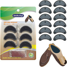 6 Pairs Shoe Heel Plate Tap, Shoe Heel Side Worn Repair Rubber Patch, Replacemen