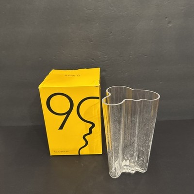 Iittala Alvar Aalto Bubble Glass Wave Vase 201 mm Finland Signed 7 7/8  H