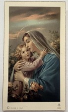 Madonna And Child Holy Card, Made In Italy, Art Card c1960