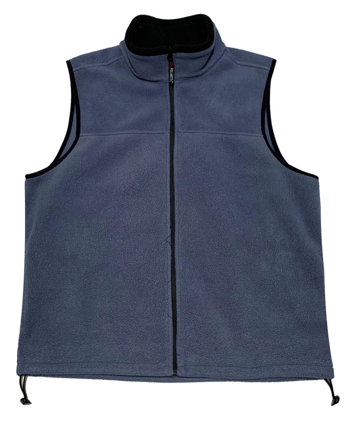 Eddie Bauer Polartech Slate Blue with Black Trim Zip-Up Fleece Vest size L Tall