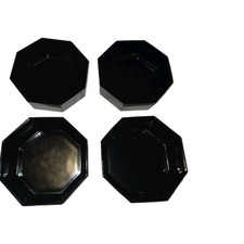 Set Of 4 5.5"  Black Octagonal Shaped Salad / Soup Bowls. Pre Owned Excellent Co