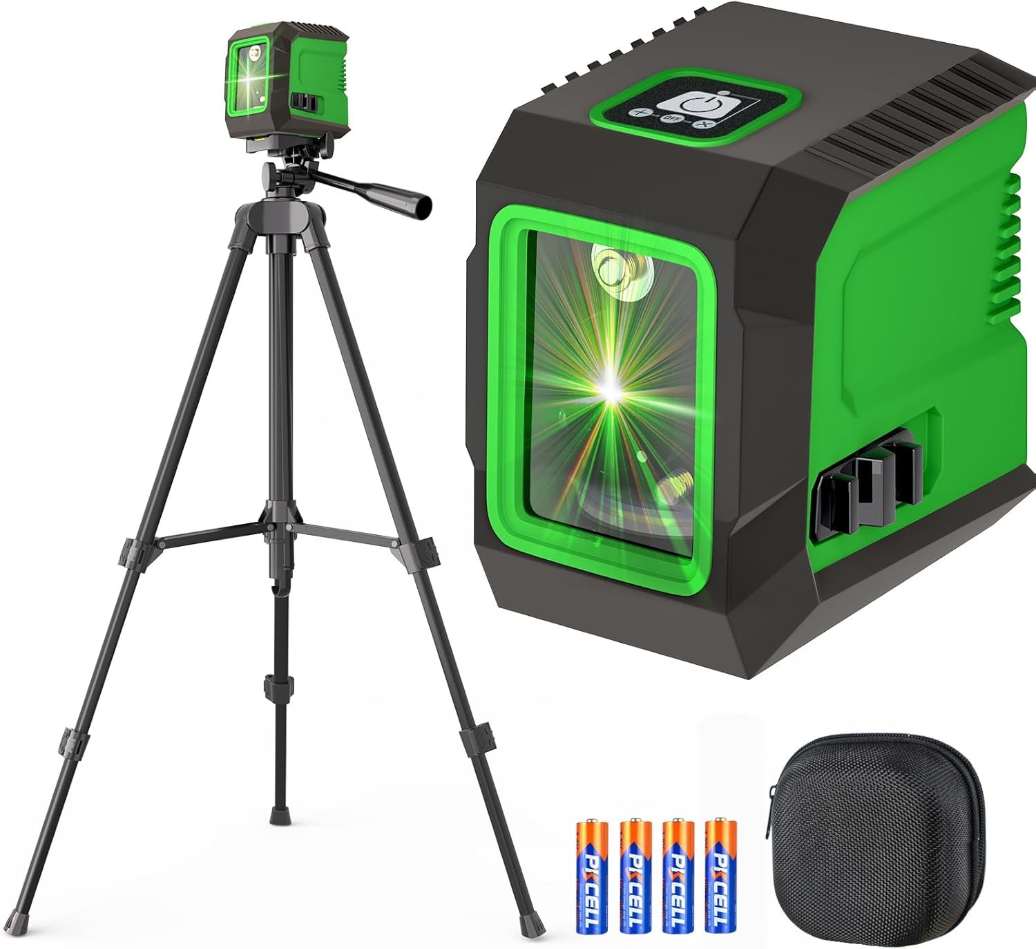 Laser Level with 50” Tripod, 360° Self Leveling Cross Line Laser Level, Green