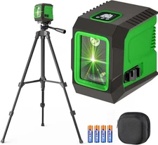 Laser Level with 50” Tripod, 360° Self Leveling Cross Line Laser Level, Green