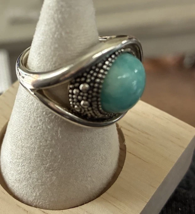 Anillo Michael Dawkins 925 Sterling Larimar Talla 8 Foto 4 de 4
