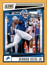 2022 Score Gold #376 Derrick Deese Jr. Rookie RC Card. rookie card picture
