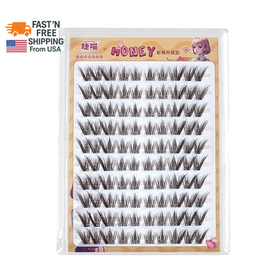 Brown Lash Clusters Natural Lash Extensions Eyelash Clusters 100 Pcs C-Curly Win