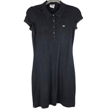 Lacoste Black Polo Dress Size 36 US Small Tennis Preppy Short Sleeve Logo Sporty