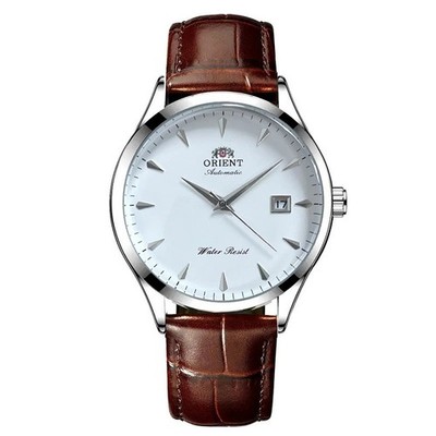 Orient Automatic Men's Watch  Classic Silver Business  Wristwatch leather