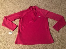 THE NORTH FACE 1/4 Zip Pullover Polartec Jacket Bright Pink Women  s Size Medium