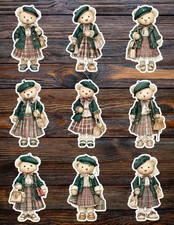 Plaid Skirt Bear Die Cut Vinyl Stickers Scrapbooking Laptop Waterbottle