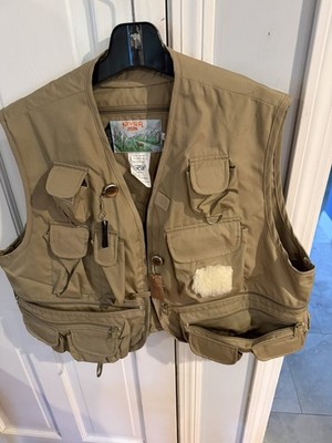 River Run Fly Fishing Vest Stream Designs Beige/Tan Size 2XL Zip Pockets 