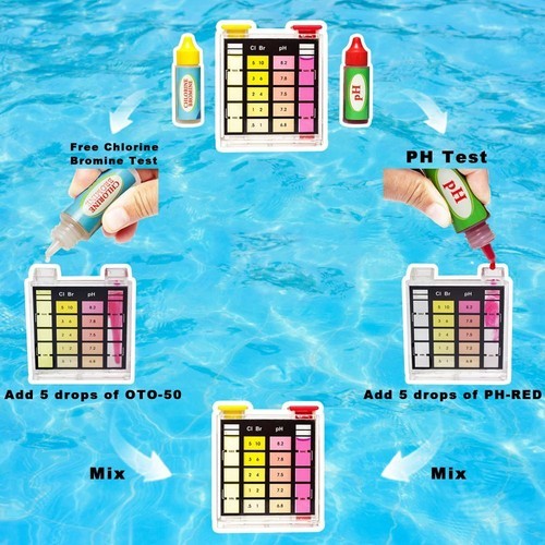 Swimming Pool Spa Water Chemical Test Kit For Chlorine Ph Test (6 Way Test)