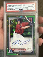 2024 Bowman 1st Sapphire Chrome Auto Kyle Teel Green Cracked Ice /99 PSA 10 🔥🔥