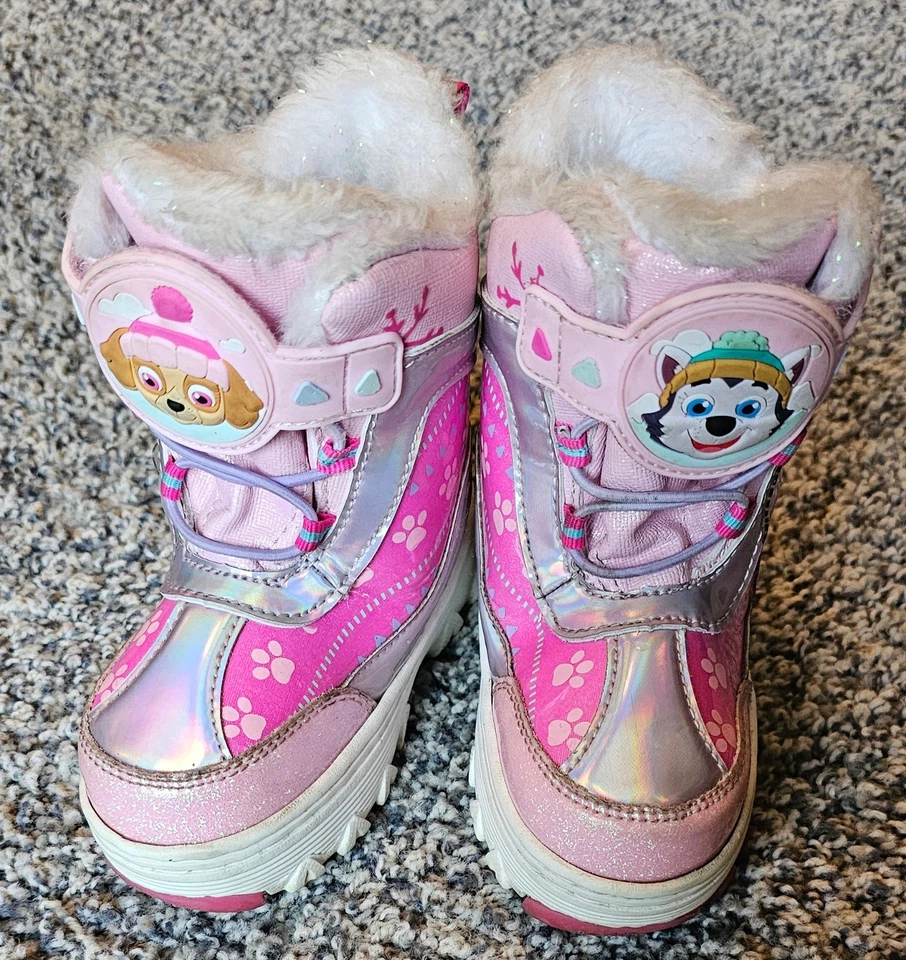 Botas de neve de inverno PAW PATROL infantil meninas EUA tamanho 6 - Imagem 3 de 4