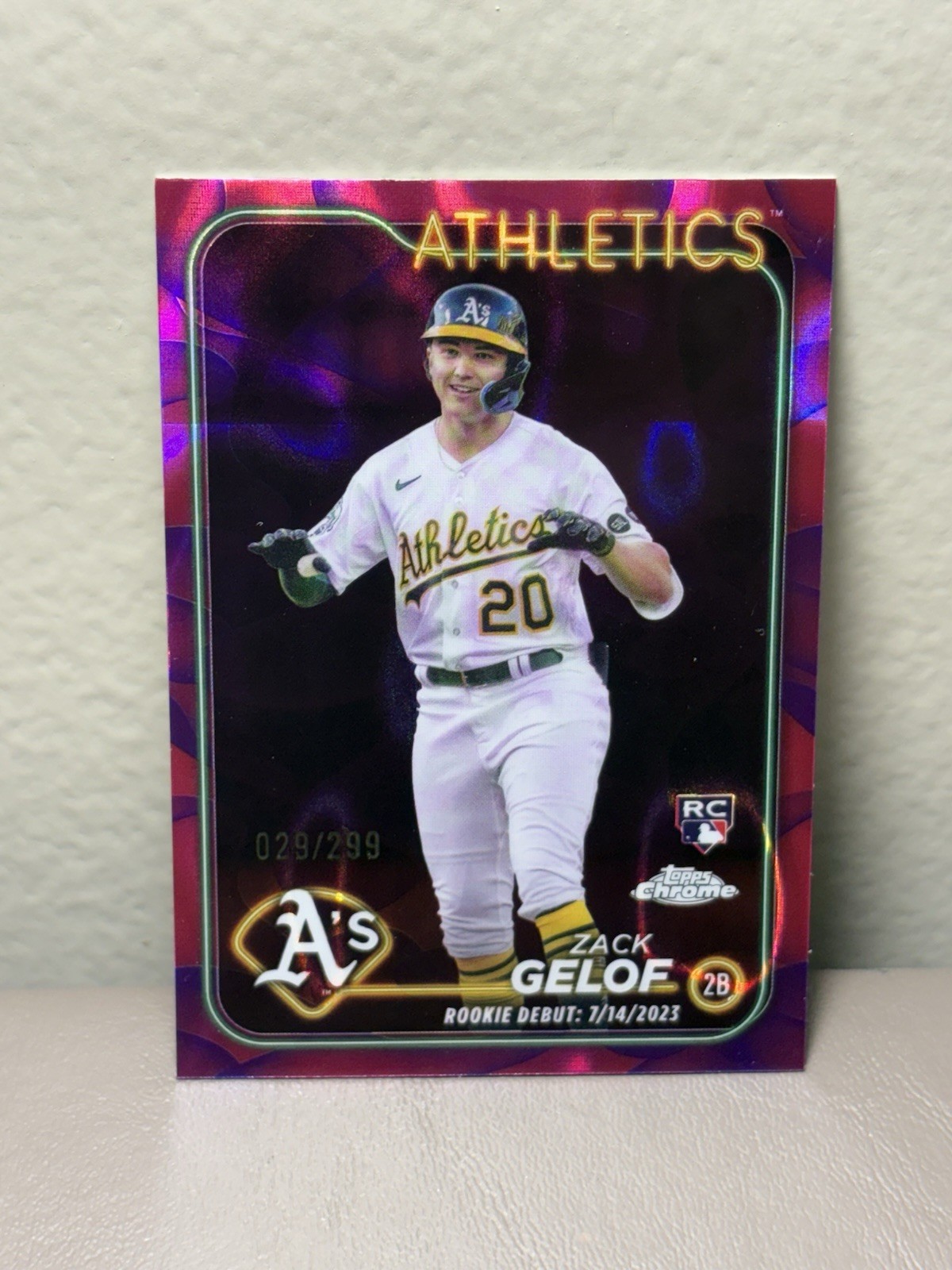 Zack Gelof 2024 Topps Chrome Update Rookie Debut #USC40 Magenta & Purple /299