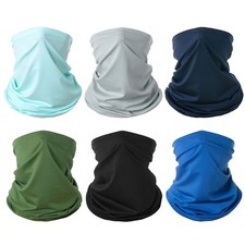 6 Pack Face Cover Scarf Nek Gaiter UV Sun Protection for Men Women Cycling