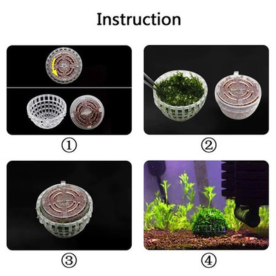 Kunststoff Aquarium Moos Kugel Filter Wasser Haustier Zubehör Dekoration Garnelen Fische 