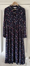 Ines de la Fressange Uniqlo Womens Navy Blue Floral Maxi Dress S / M UK 10 EU 38