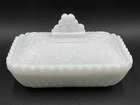 Vtg Imperial Glass Daisy Floral Pattern Milkglass Divided Dish W/ Lid Movie Prop