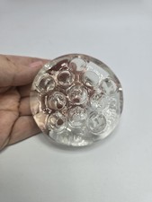 VTG 11 Hole Glass Flower Frog Floral Arranger Heavy Domed 3 Footed Weight Holder