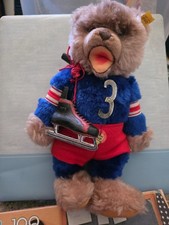 Steiff Original Teddy Bear, Blue and Red Swea...