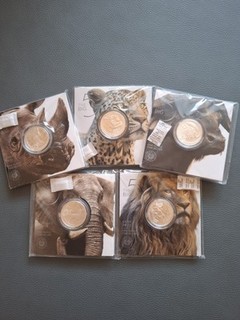 Silbermünzenkomplettsatz Big Five 2 im Blister Neu Ungeöffnet 5x1 Unze 2021 2023