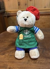 Starbucks Bearista Plush Bear France Edition 2024 Green Apron Red Beret
